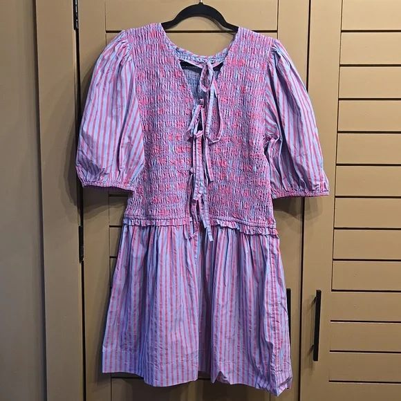 Damson Madder Bluebelle Shirred Mini Dress EU Size 20 /US 16 - Picture 6 of 13